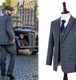 3-delig tweed pak Grijs Blauw  Overcheck Twill Tweed