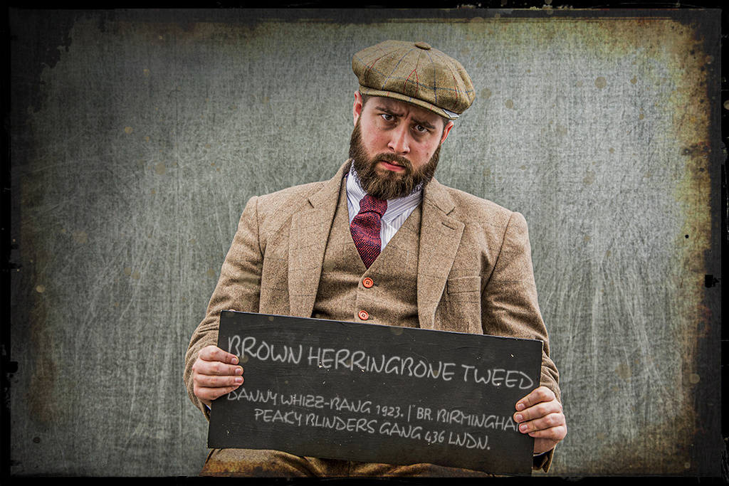 Men's tailored suit | 3-piece suit | brown herringbone | Danny Whizz-Bang | Peaky Blinders