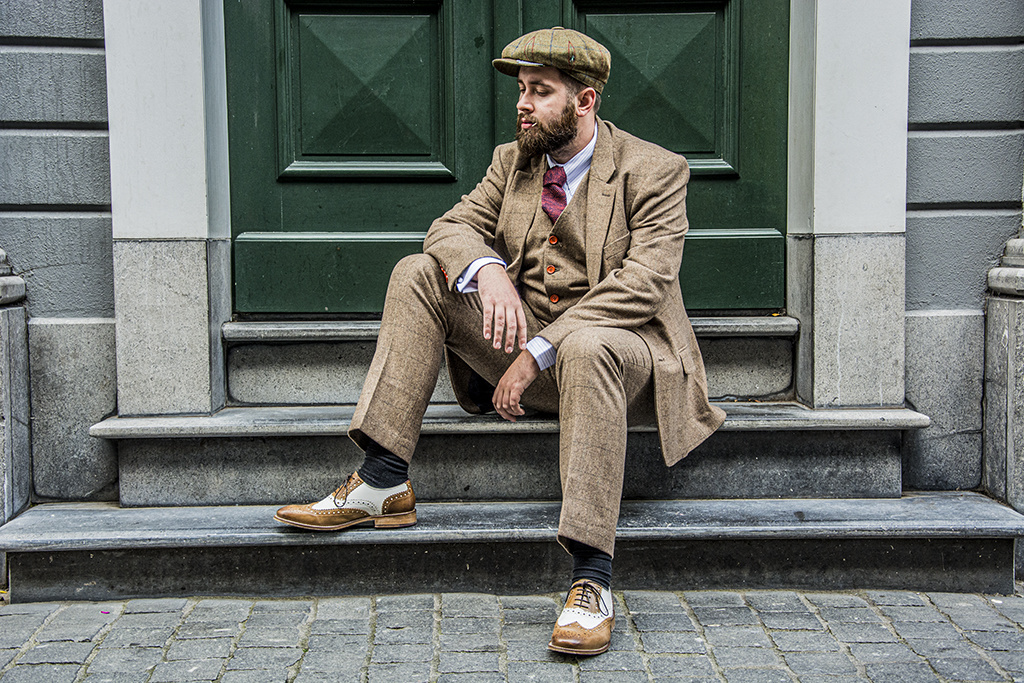 Brown Herringbone tweed suit | Shelby Brothers store