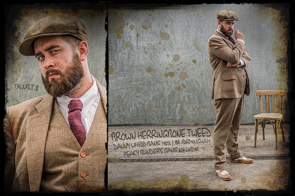 Men's tailored suit | 3-piece suit | brown herringbone | Danny Whizz-Bang | Peaky Blinders