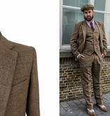3-piece tweed suit Brown Herringbone tweed