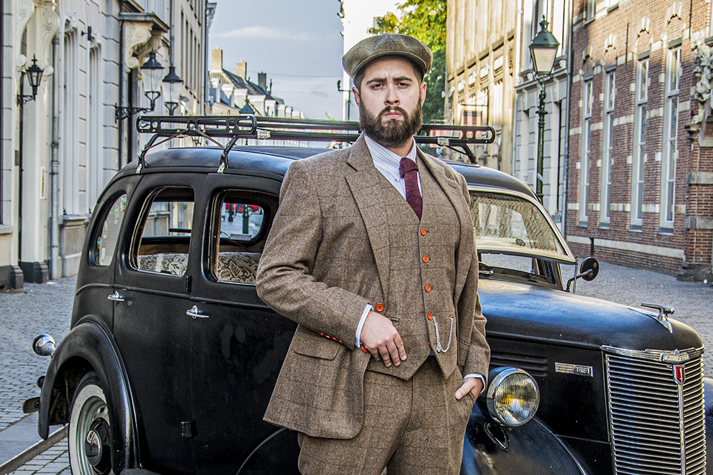 Brown Herringbone tweed suit