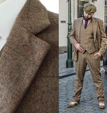 3-piece tweed suit Brown Herringbone tweed
