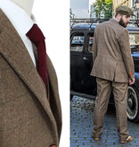Costume 3 pièces en tweed Tweed à chevrons marron