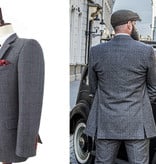 3-delig pak Grijs Herringbone Rood  Geruit Tweed