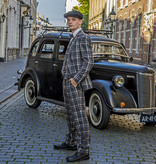 3-piece suit  Grey Crème Windowpane Plaid tweed