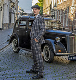 Traje sastre hombre | Traje 3 piezas | gris/crema Windowpane | Jeremiah Jesus | Peaky Blinders