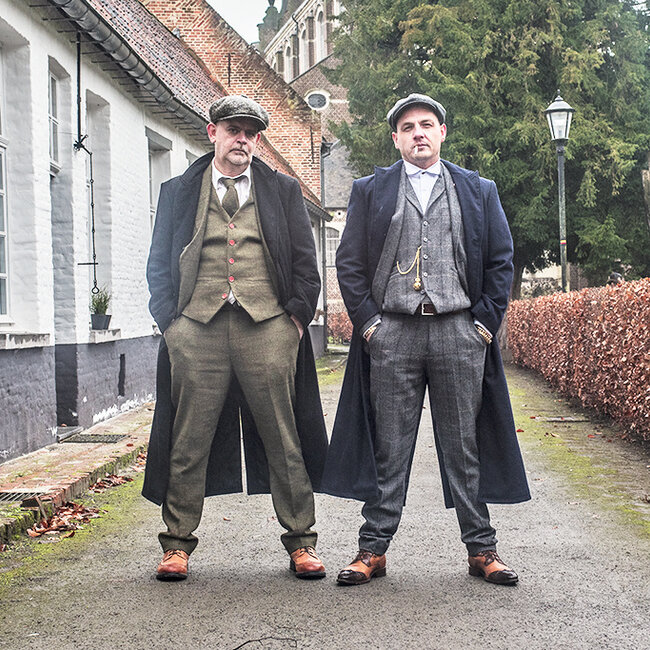 Langer Wollmantel | Schwarz | Herren | 1920er Jahre Stil | Peaky Blinders