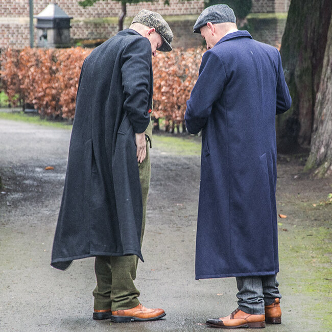 Langer Wollmantel | Schwarz | Herren | 1920er Jahre Stil | Peaky Blinders