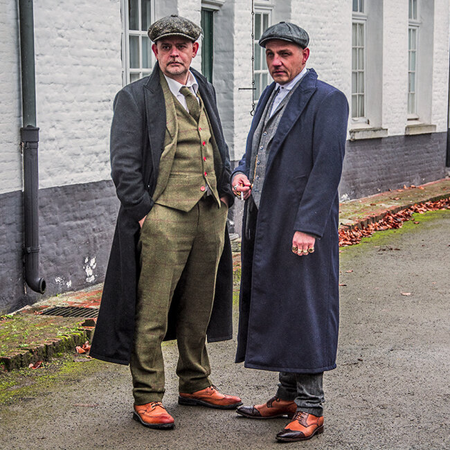 Langer Wollmantel | Schwarz | Herren | 1920er Jahre Stil | Peaky Blinders