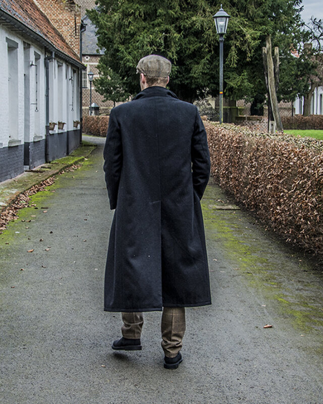 Wollen lange jas | Zwart | Heren | 1920 stijl | Peaky Blinders