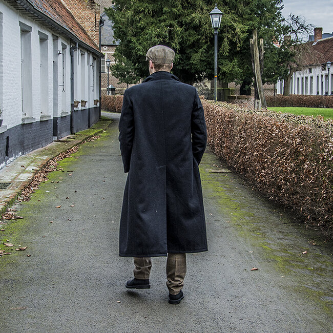 Langer Wollmantel | Schwarz | Herren | 1920er Jahre Stil | Peaky Blinders