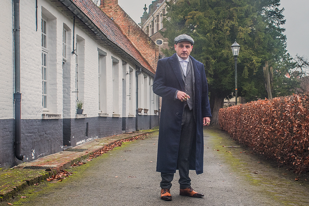 Abrigo largo de lana | Azul marino | Hombre | Estilo años 20 | Peaky Blinders