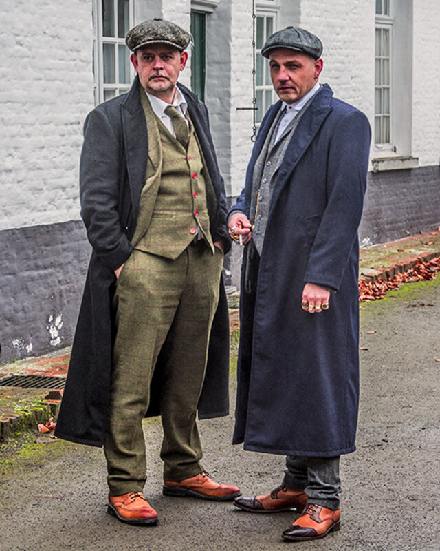 Abrigo largo de lana | Azul marino | Hombre | Estilo años 20 | Peaky Blinders