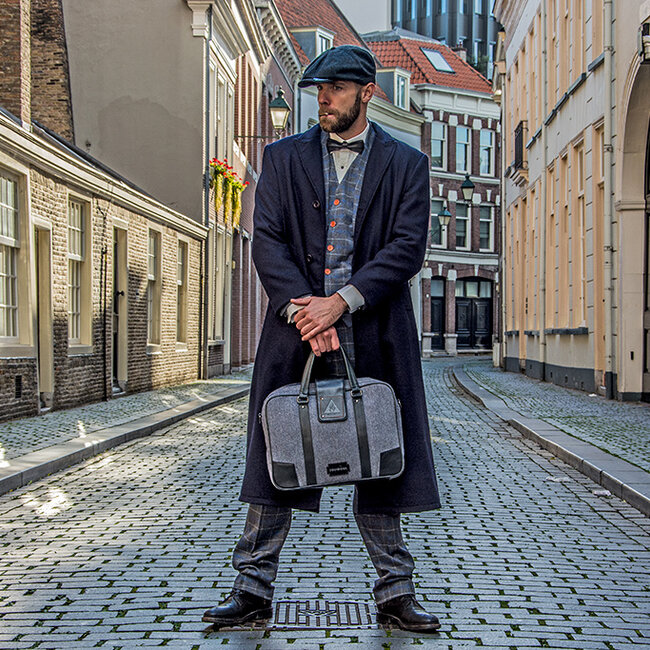 Thomas - Tweed Laptop Bag Blue