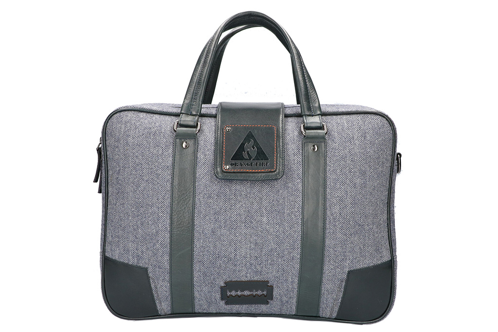 Thomas - Tweed Laptop Bag Blue