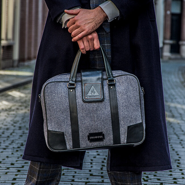 Thomas - Tweed Laptop-Tasche Blau