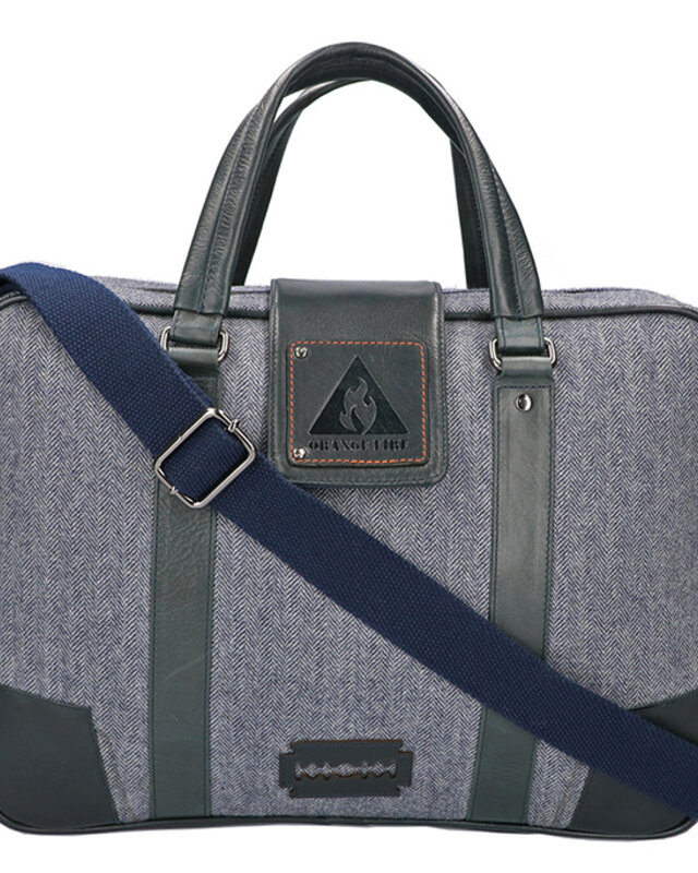 Thomas - Bolsa para Portátil de Tweed Azul