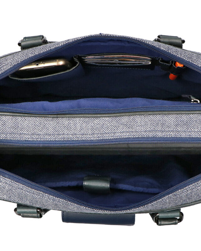 Thomas - Sac pour ordinateur portable en tweed Bleu