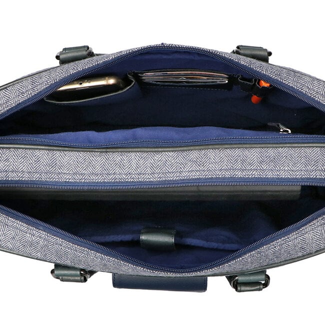 Thomas - Tweed Laptop Bag Blue