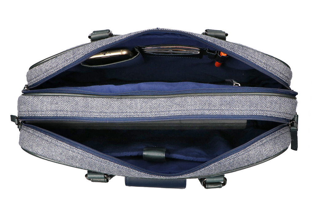 Thomas - Tweed Laptop-Tasche Blau