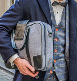 Thomas - Tweed Laptop Bag Blauw