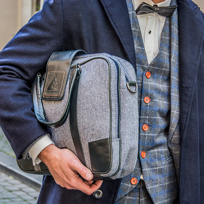 Thomas - Sac pour ordinateur portable en tweed Bleu