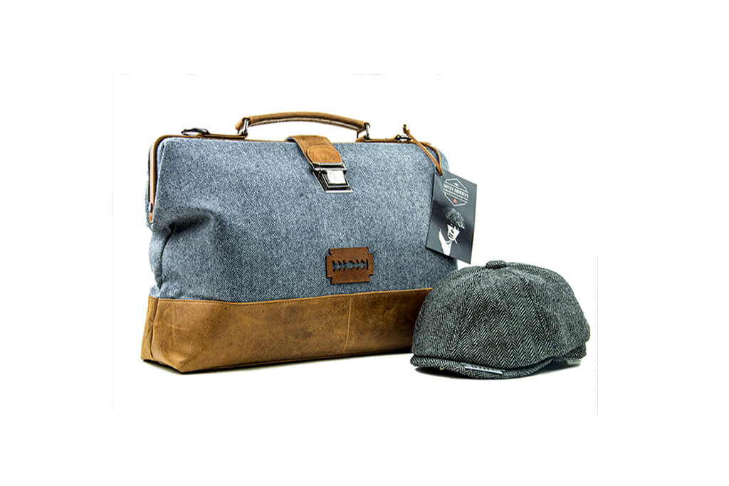 The Gambler - Sac de sport en tweed - Bleu/Beige