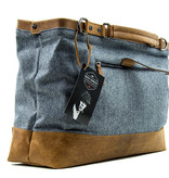 The Gambler - Sac de sport en tweed - Bleu/Beige