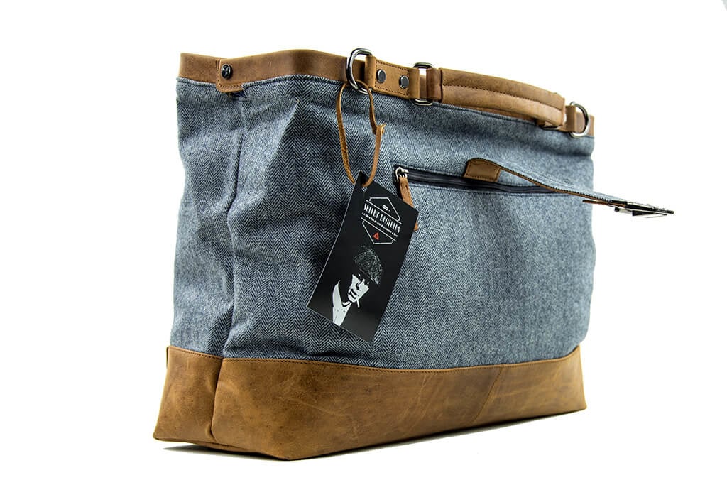 The Gambler - Tweed Duffle Bag - Blue/Beige