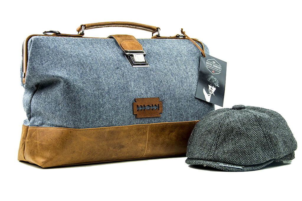 The Gambler - Bolsa de lona de tweed - Azul/Beige