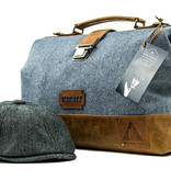 The Gambler - Tweed Duffle Bag - Blue/Beige