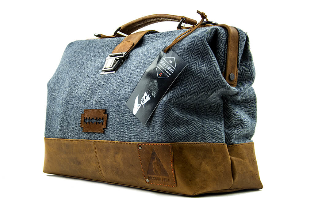 The Gambler - Tweed Duffle Bag - Blue/Beige