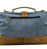 The Gambler - Tweed Duffle Bag - Blauw/Beige