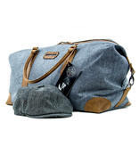 Camden Town - Tweed Duffle Bag - Blauw/Beige