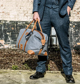 Camden Town - Tweed Duffle Bag - Blue/Beige