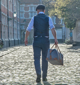 Camden Town - Tweed Duffle Bag - Blue/Beige