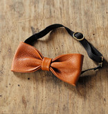 Leather bow tie Arthur cognac