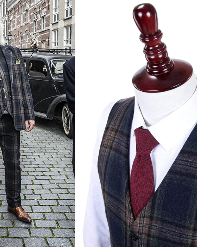 Men's tailored suit | 3-piece suit | midnight blue plaid | Danny Whizz-Bang | Peaky Blinders