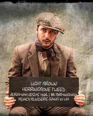 Tweed pak Lichtbruin Visgraat