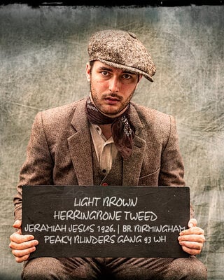 Tweed Suit Light Brown Herringbone