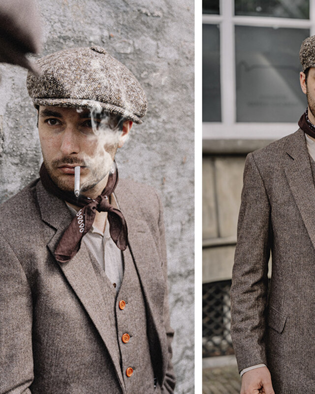 Maatpak voor heren | 3-delig pak | bruin Visgraat | Jeremiah Jezus | Peaky Blinders