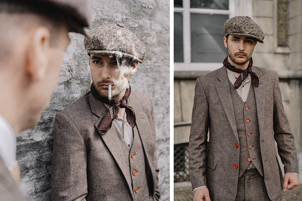 Men's tailored suit | 3-piece suit | brown Herringbone | Jeremiah Jesus | Peaky Blinders