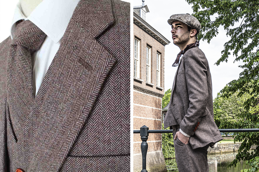 Costume sur mesure pour homme | Costume 3 pièces | Chevrons marrons | Jeremiah Jesus | Peaky Blinders