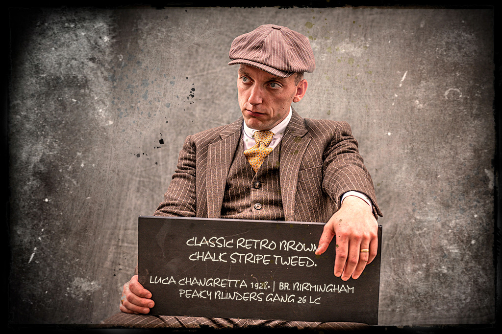 Traje sastre hombre | Traje 3 piezas | Tweed rayas marrones | Luca Changretta | Peaky Blinders