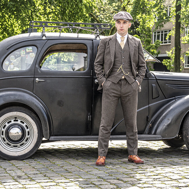 Costume sur mesure pour homme | Costume 3 pièces | Tweed rayé marron | Luca Changretta | Peaky Blinders