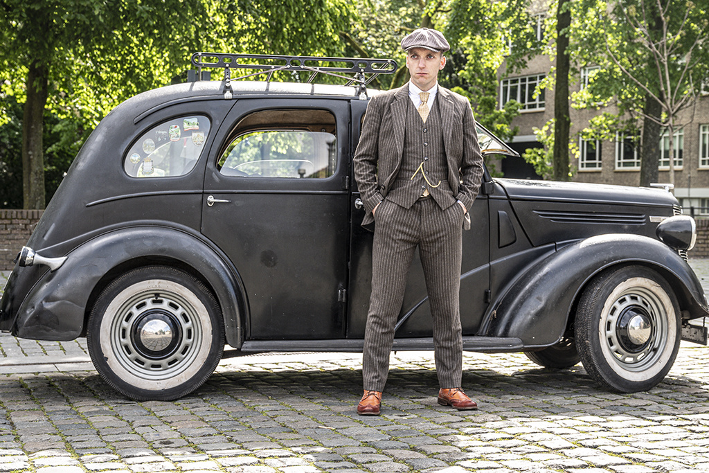 Traje sastre hombre | Traje 3 piezas | Tweed rayas marrones | Luca Changretta | Peaky Blinders