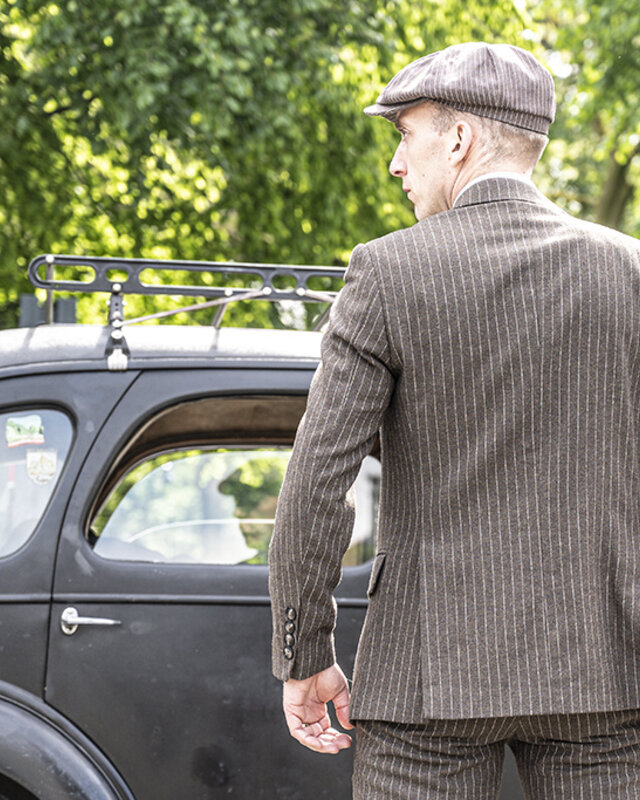 Traje sastre hombre | Traje 3 piezas | Tweed rayas marrones | Luca Changretta | Peaky Blinders
