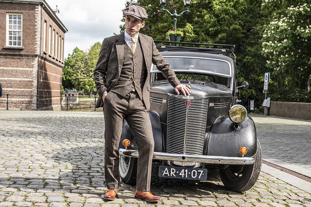 Traje sastre hombre | Traje 3 piezas | Tweed rayas marrones | Luca Changretta | Peaky Blinders