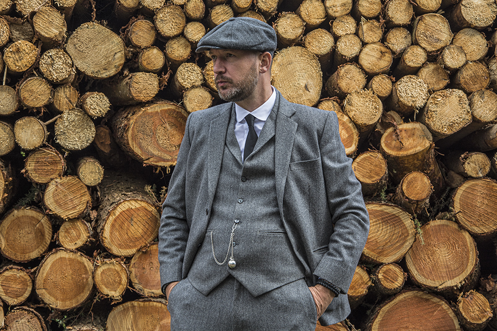 Costume pièces en tweed premium Gris Shelby Brothers